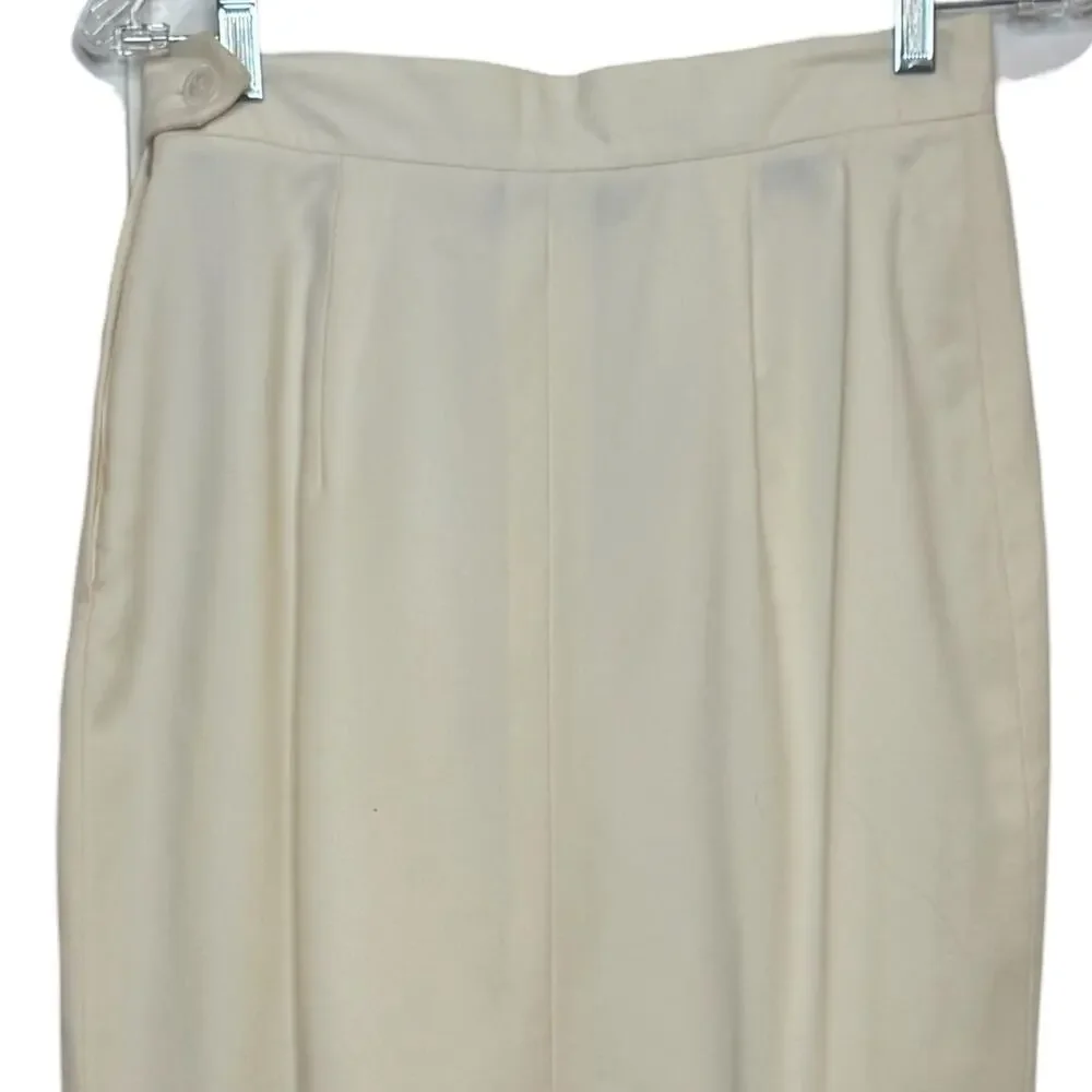 Louis, Boston for Women Made in the USA Size 12 Cream Straight Midi Skirt